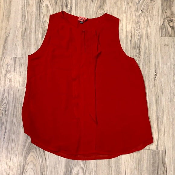 Ann Taylor Tops - Red sleeveless flutter blouse